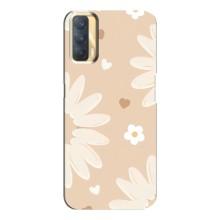 Чохол з квітковим принтом на OPPO A33 (Бежеві квіти)