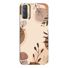 Чохол з квітковим принтом на OPPO A33 (Коричневі квіти)