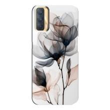 Чохол з квітковим принтом на OPPO A33 (Квіти на білому)