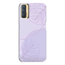 Чехол цветочный дизайн для Oppo A33 – Монстера фиолетовая