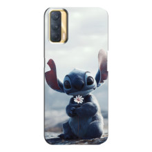 Чехол с рисунком Стич для Oppo A33 – Стич с цветочком