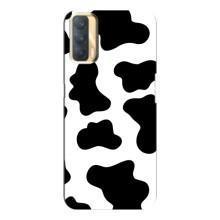 Чехол с принтом коровы на Оппо А33 – Черный принт