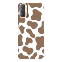 Чехол с принтом коровы на Оппо А33 – Коричневый принт