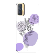 Силконовий чохол з принтом в квітах на Oppo A33 – Фіолетовий букет