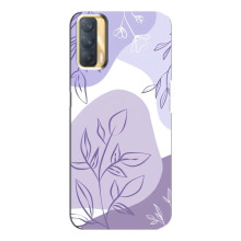 Силконовий чохол з принтом в квітах на Oppo A33 – Фіолетовий дизайн