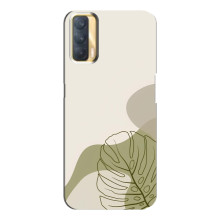 Силконовий чохол з принтом в квітах на Oppo A33 – Монстера зелена