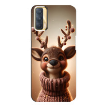 Яскравий чохол для Oppo A33 з Зимові Оленята – Олень в светрі