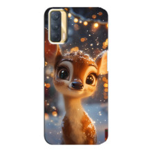 Яскравий чохол для Oppo A33 з Зимові Оленята – Оленятко серед герлянд