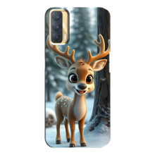 Яскравий чохол для Oppo A33 з Зимові Оленята – Оленятко в лісі