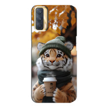 Печатный чехол «Зверята с кофе» для Oppo A33 – Тигр с кофе