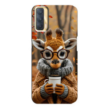Печатный чехол «Зверята с кофе» для Oppo A33 – Жираф с кофе