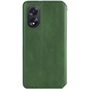 Кожаный чехол-книжка GETMAN Cubic (PU) для Oppo A38 / A18 – Зеленый