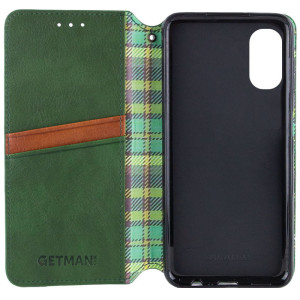 Кожаный чехол-книжка GETMAN Cubic (PU) для Oppo A38 / A18 – Зеленый