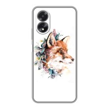 Чехлы с картинкой Лисички для Oppo A38 (VPrint) (Лисичка в цветочках)