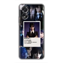 Чехлы Венсдей на Oppo A38 Уэнсдей (AlphaPrint) (коллаж Уэнздей)
