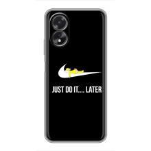Чехол с логотипом Найк на Oppo A38 (Nike just do it)