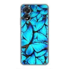 Силиконовый бампер с картинкой животных для Oppo A38 (Крылья бабочек)