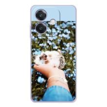 Чехлы с изображением разных животных для OPPO A3x (Ежик на руках)