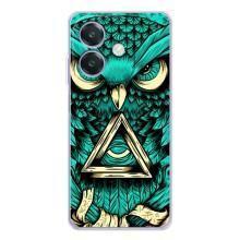 Чохли з принтом СОВИ для OPPO A3x – Зелена сова