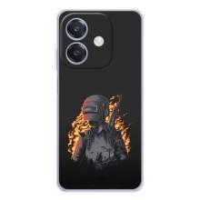 Силиконовый чехол с картинкой "Герой Pubg" на OPPO A3x – В огне