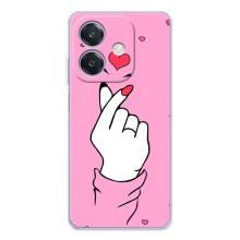 Чехол с принтом для OPPO A3x (AlphaPrint - Знак сердечка)