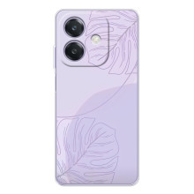 Чехол цветочный дизайн для OPPO A3x – Монстера фиолетовая