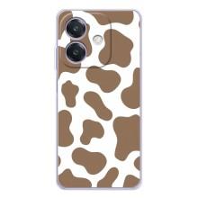 Чехол с принтом коровы на Оппо А3х – Коричневый принт