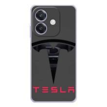 Силиконовый бампер с картинкой машины на OPPO A3x – Logo TESLA