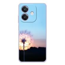 Силиконовый Чехол с одуванчиками на OPPO A3x – Закат с одуванчиком