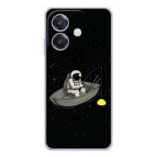 Силиконовый Чехол с принтом "Космонавты" на OPPO A3x – Космонавт на рыбалке