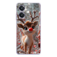 Яркий чехол для OPPO A3x с Зимними Оленятами