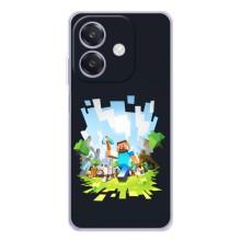 Чехол Майнкрафт на OPPO A40m (AlphaPrint) Minecraft (персонажи Minecraft)