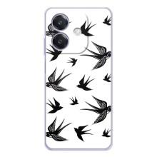 Чехол с птицами на OPPO A40m (VPrint) (Ласточки)