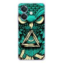 Чехол с птицами на OPPO A40m (VPrint) (Сова с глазом)