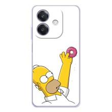 Чехол с Симпсонами для OPPO A40m (VPrint) (Гомер с пончиком)