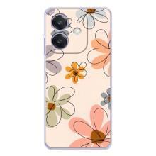 Чехол с цветочным принтом на А40м (Разноцветные цветы)