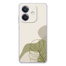 Силконовий чохол з принтом в квітах на OPPO A40m – Монстера зелена