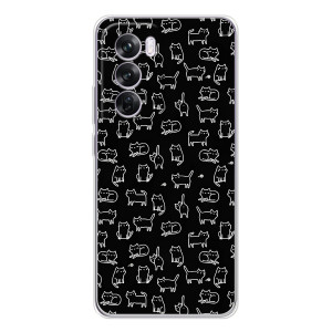 Чехол на тематику: Коты для OPPO A5 5G – Котики на черном