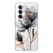 Чохол з квітковим принтом на Оппо А5 5Джі – Квіти на білому