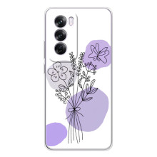 Силконовий чохол з принтом в квітах на OPPO A5 5G – Фіолетовий букет