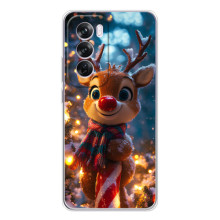 Яскравий чохол для OPPO A5 5G з Зимові Оленята – Олень з шарфом