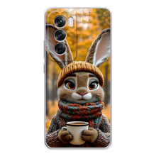 Друкований чохол 'Звірята з кавою' для OPPO A5 5G – Зайчик з кавою