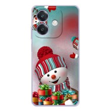 Чехлы на Новый Год OPPO A5 Pro – Снеговик в шапке