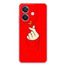 Чехлы (Знак сердечка) на OPPO A5 Pro – Сердце на красном