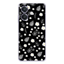 Чехлы с тематикой "ЦВЕТЫ" на OPPO A5 Pro (цветение на чорном)