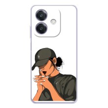 Силиконовый Чехол на OPPO A5 Pro с картинкой Стильных Девушек – В зеленом