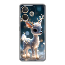 Яркий чехол для OPPO A5 Pro с Зимними Оленятами – Блистающий оленёнок