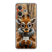 Друкований чохол 'Звірята з кавою' для OPPO A5 Pro – Жираф з кавою