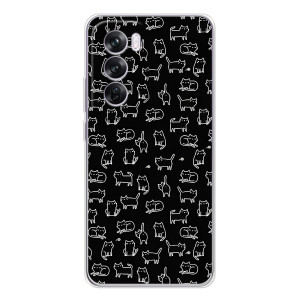 Чехол на тематику: Коты для OPPO A5 – Котики на черном