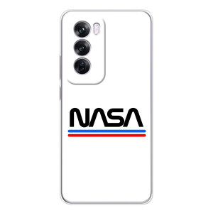 Силиконовый бампер с принтом "Наса" на OPPO A5 – NASA на белом фоне